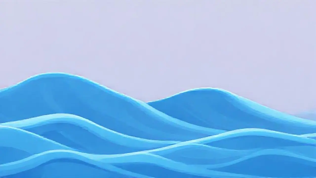 Olas azules se mecen lentas