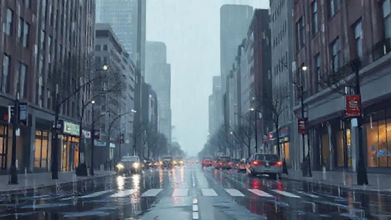 Lluvia gris sobre la ciudad
