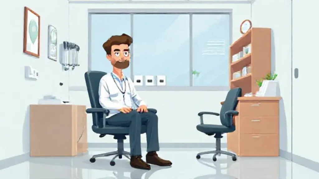Hombre en consulta médica