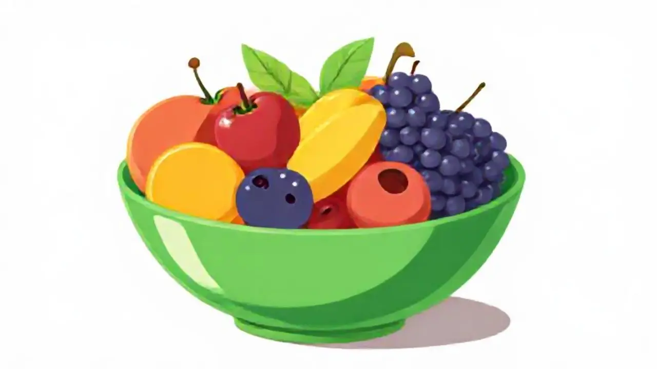 Un tazón verde con fruta