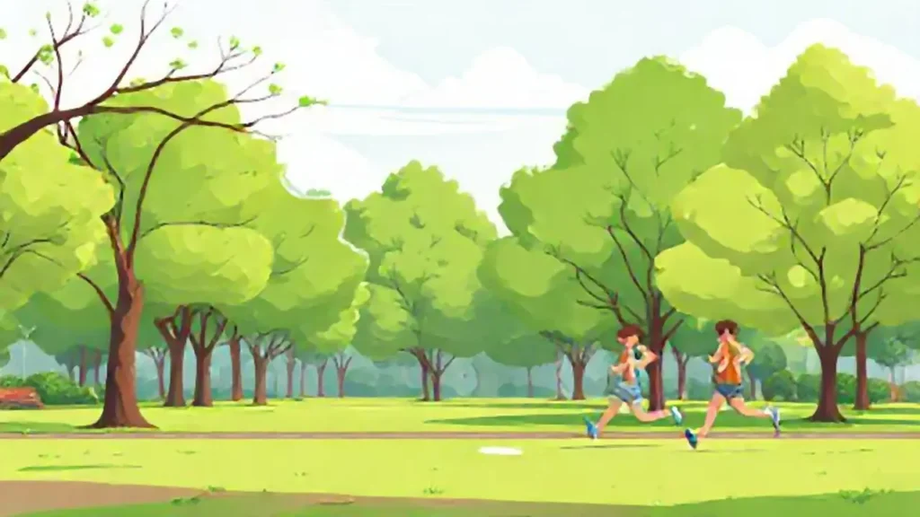 Parque verde para correr