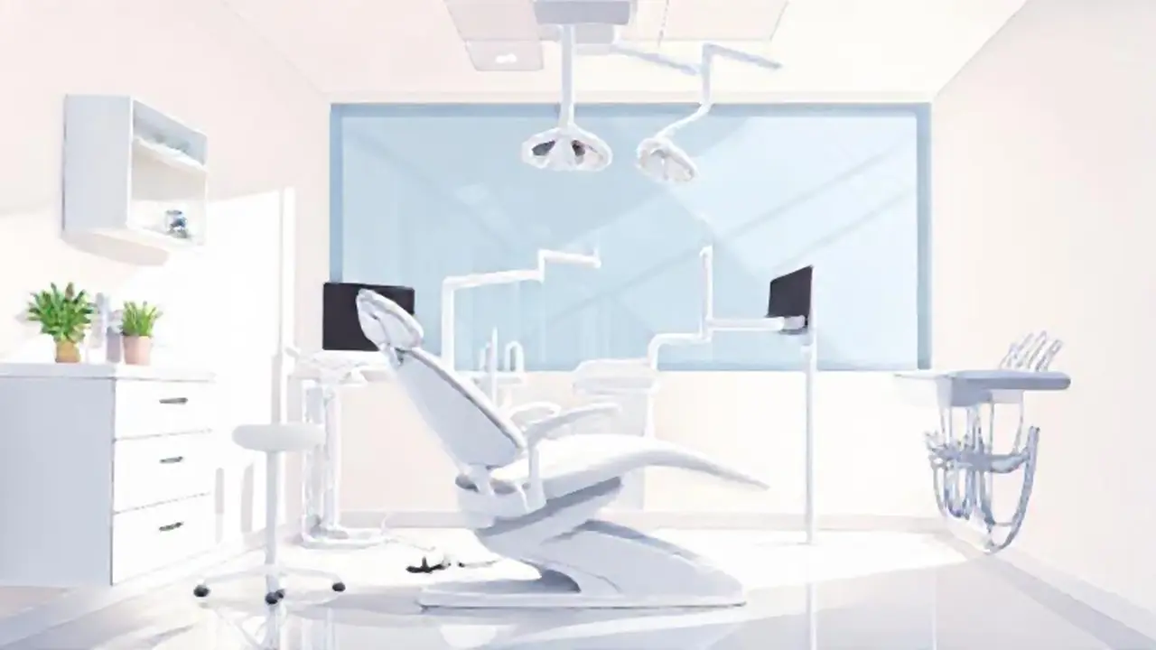 Silla dental blanca en una habitación luminosa