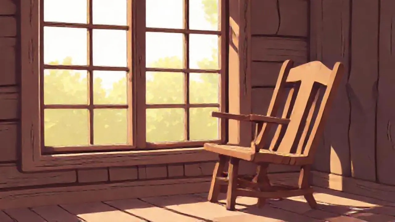 Silla de madera vieja junto a la ventana