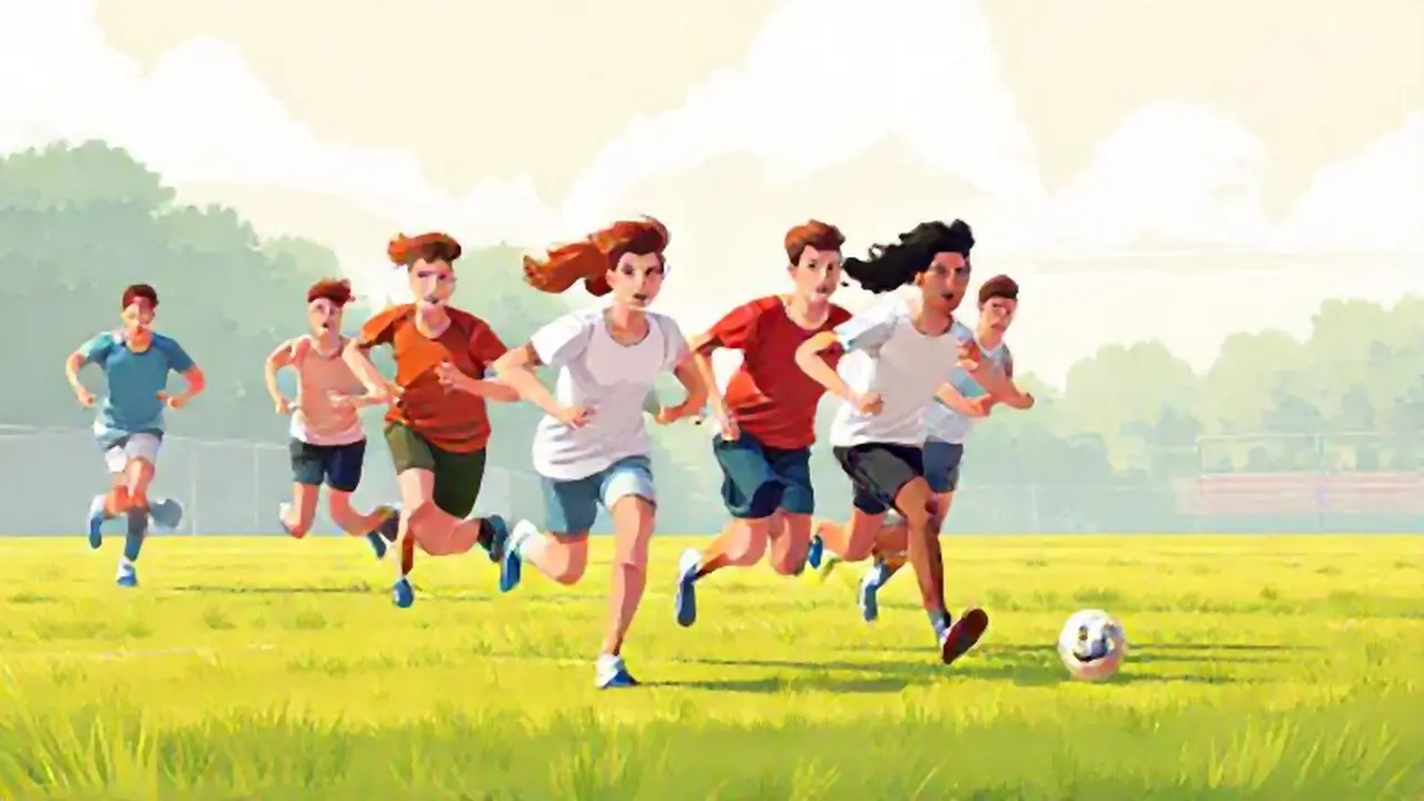 Corriendo en un campo