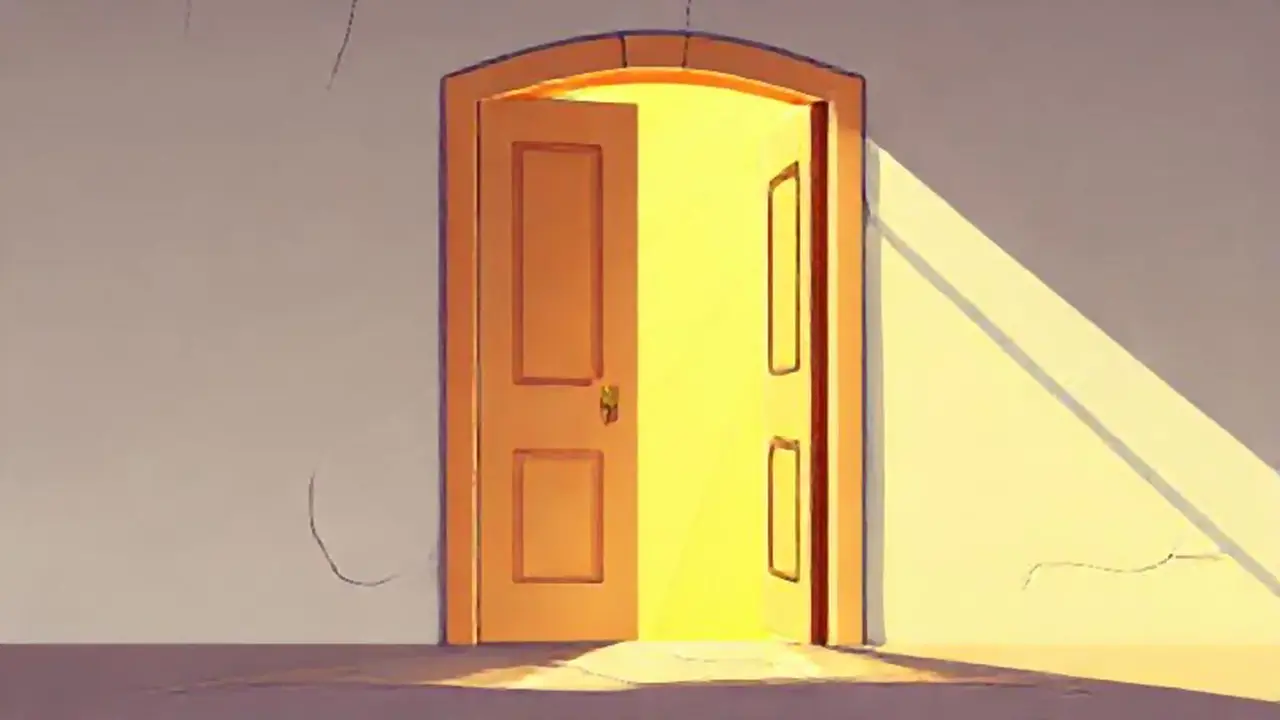 Luz solar entra por la puerta