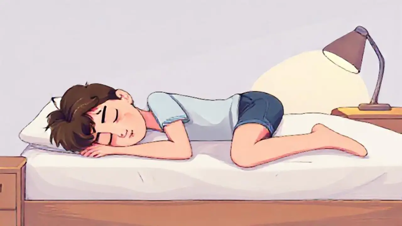 Joven durmiendo en la cama