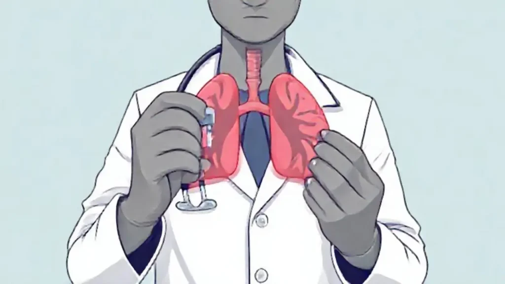 El médico examina los pulmones