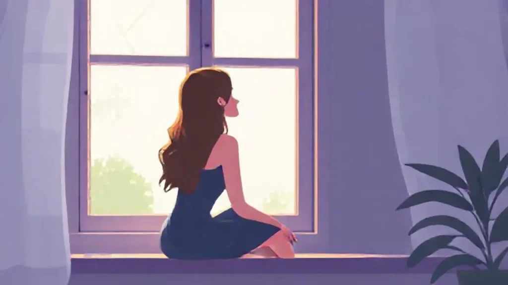 Mujer junto a la ventana