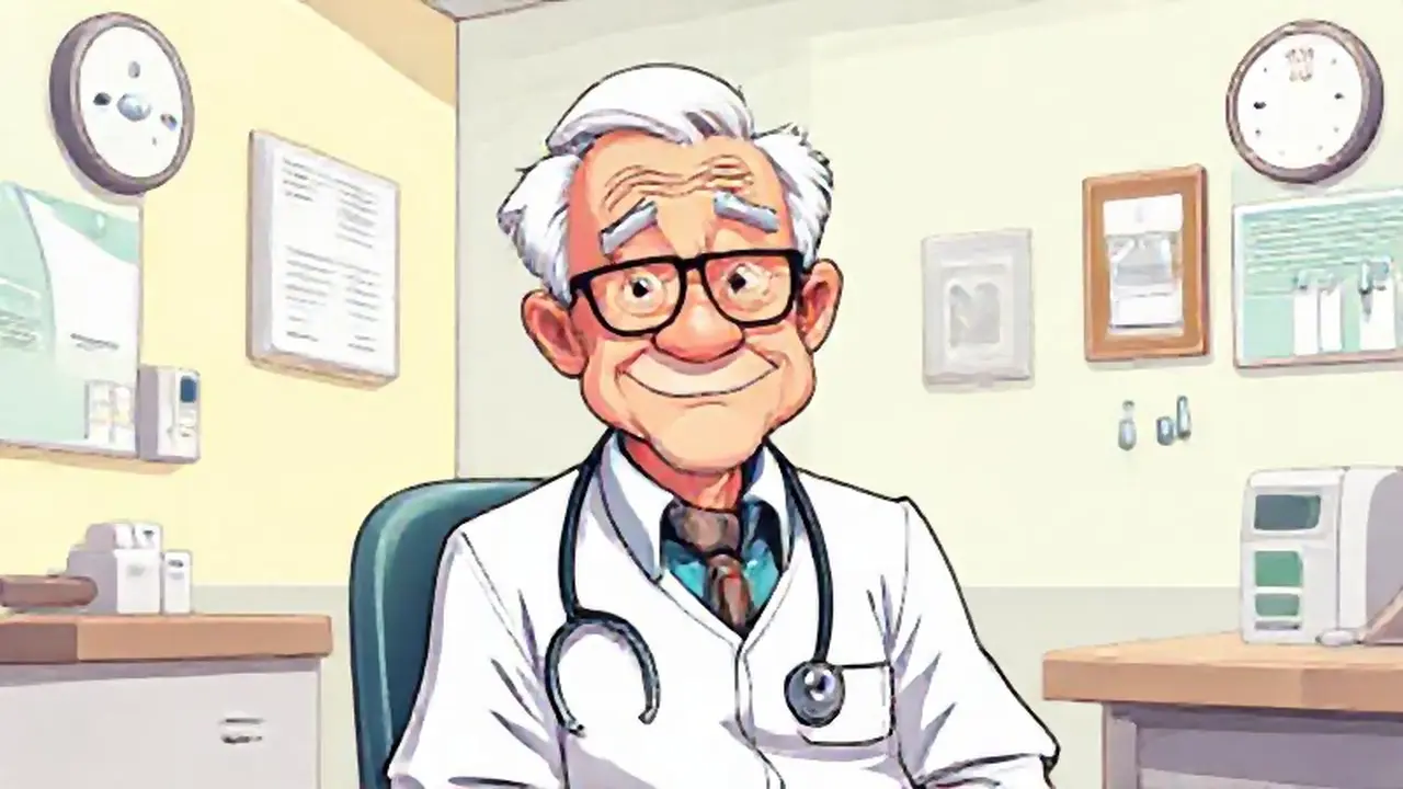 Un anciano en el consultorio médico