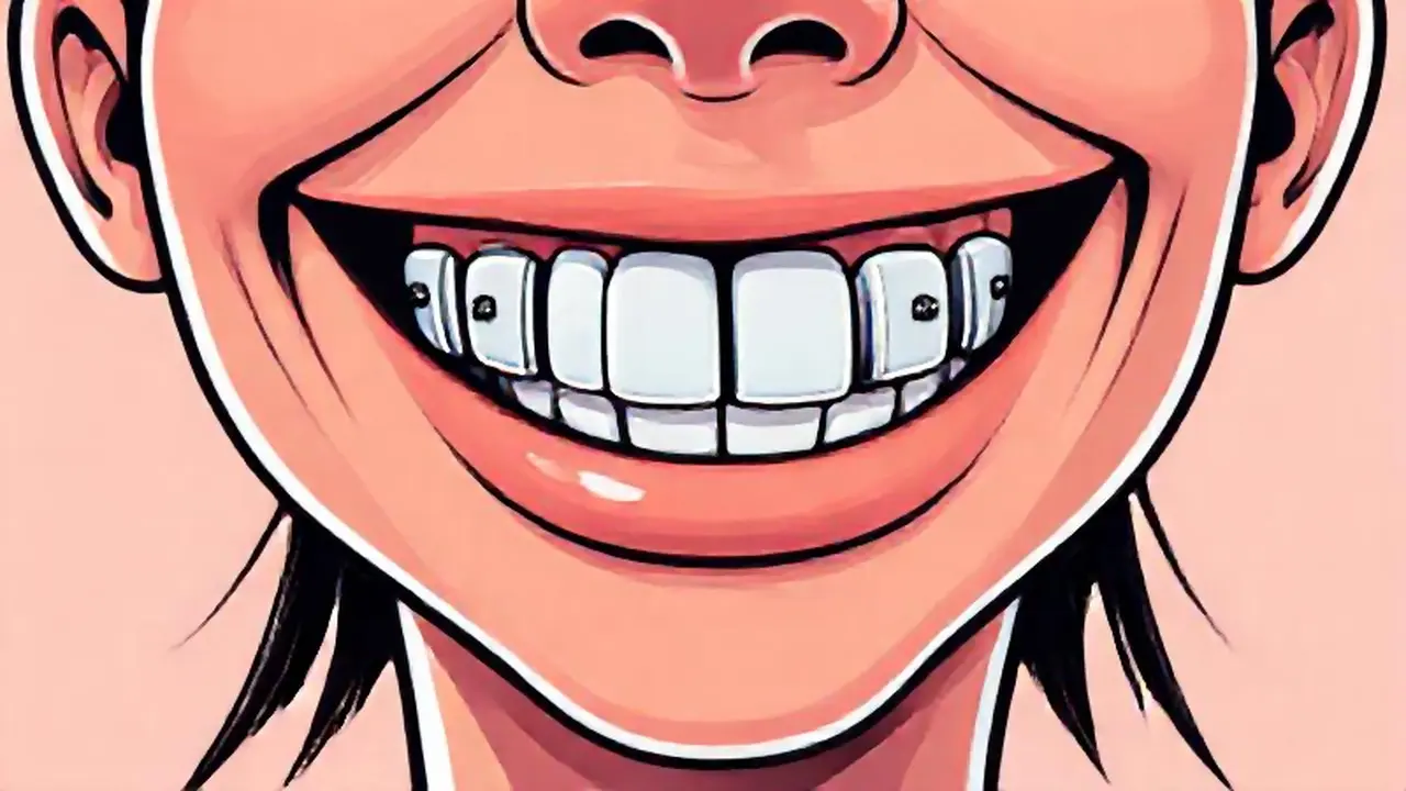 Braces brillantes en una sonrisa