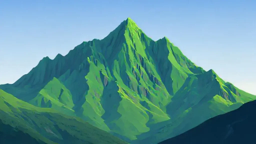 Montañas verdes y altas
