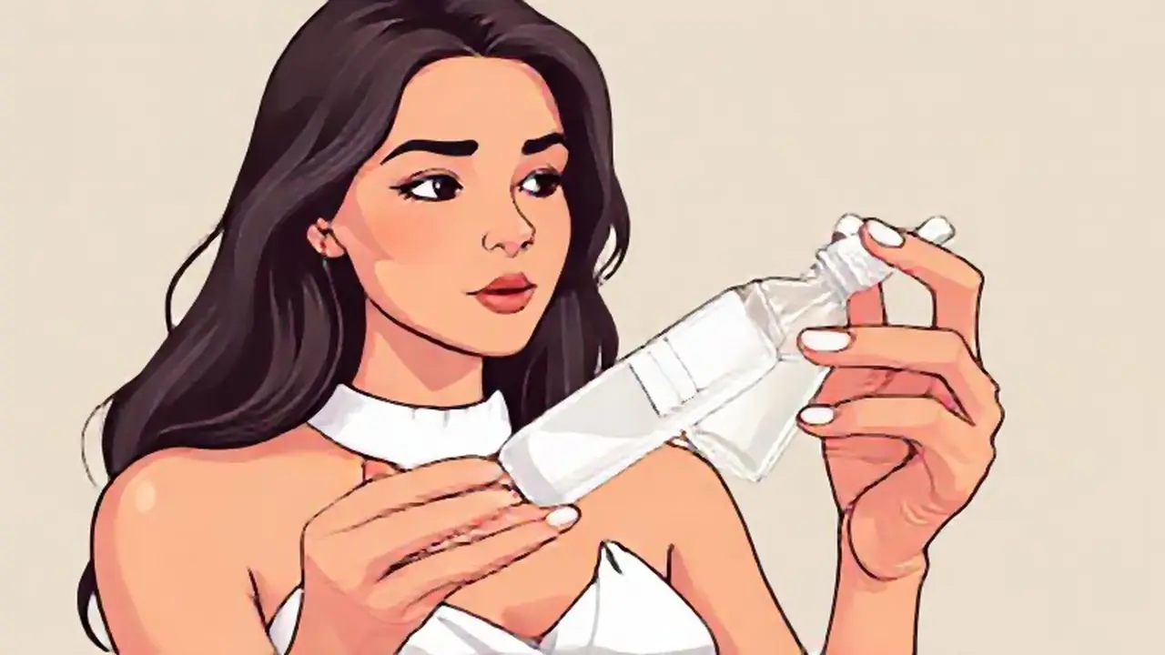 Mujer con una jeringa blanca