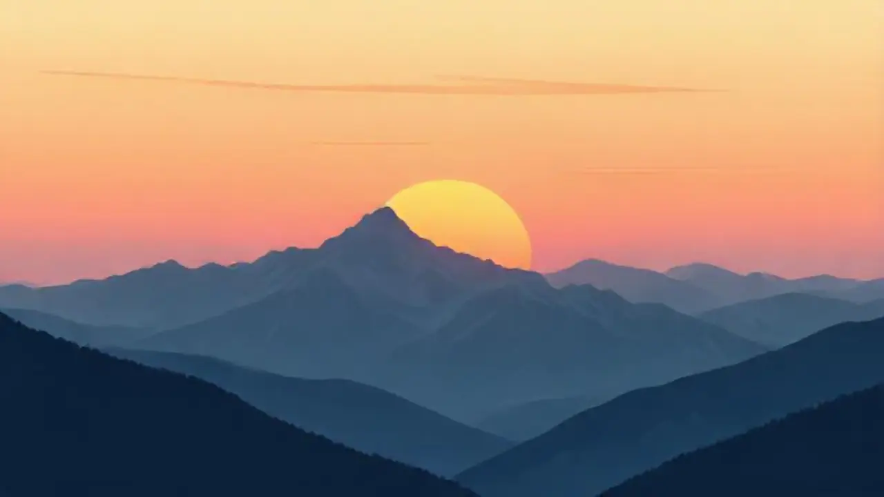 Montañas grises al amanecer