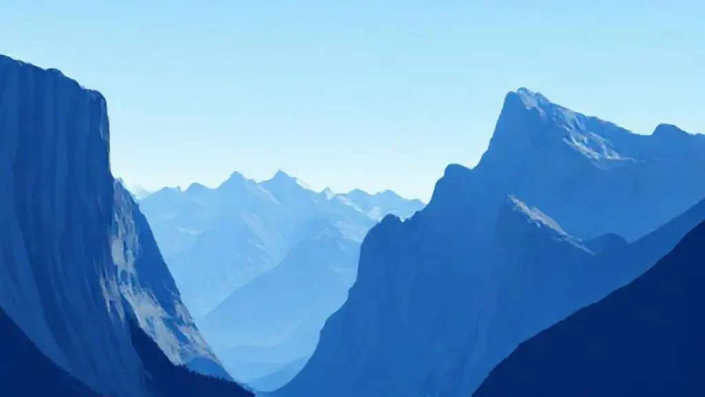 Montañas azules lejanas