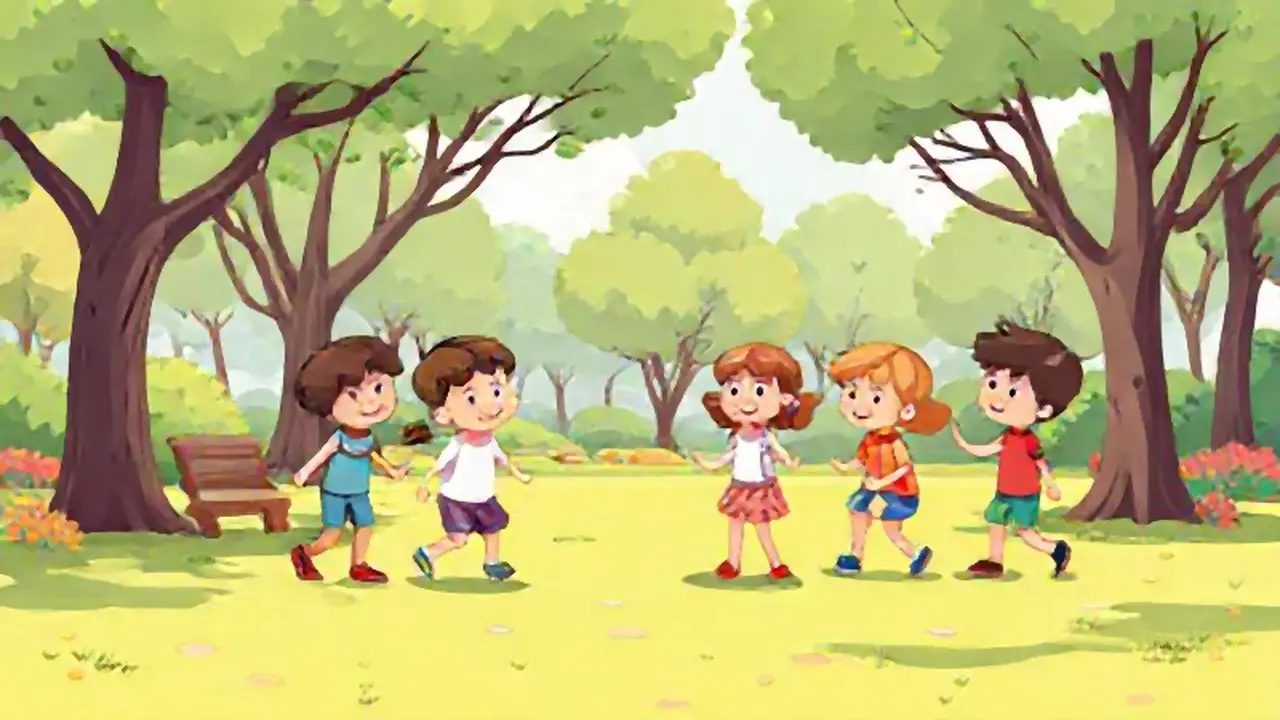 Niños juegan en el parque
