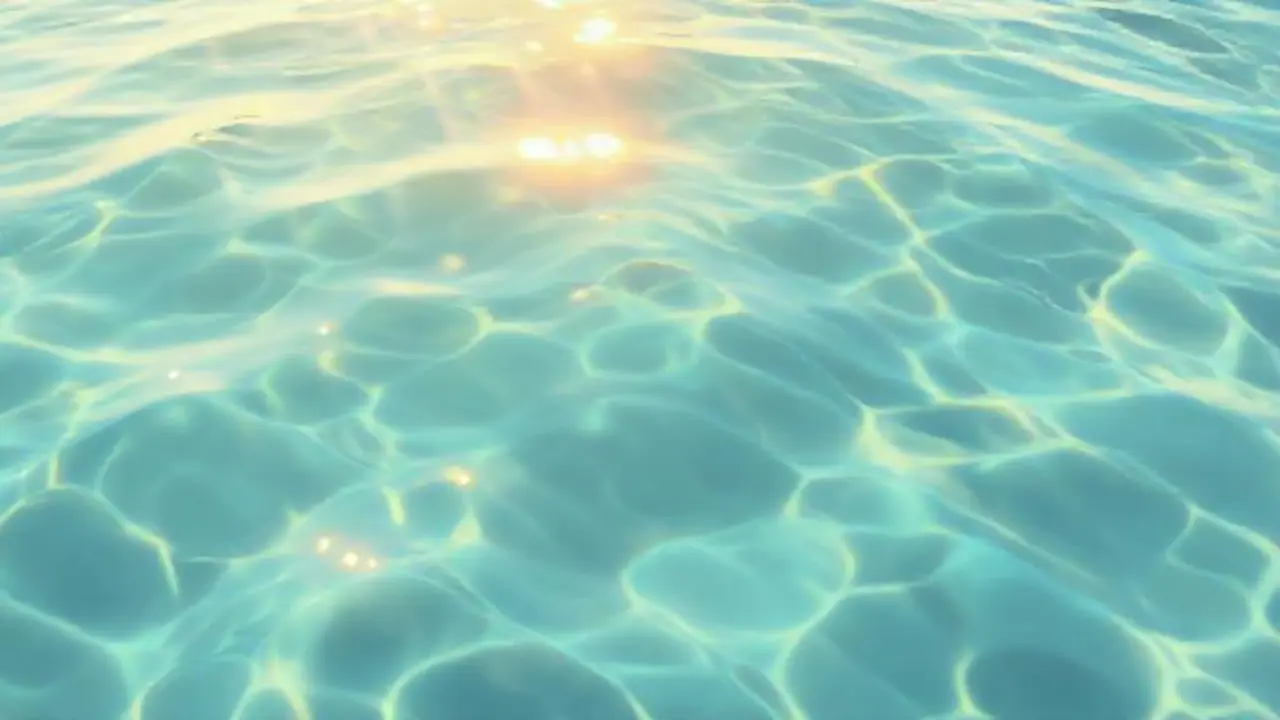 Sol dorado sobre agua cálida