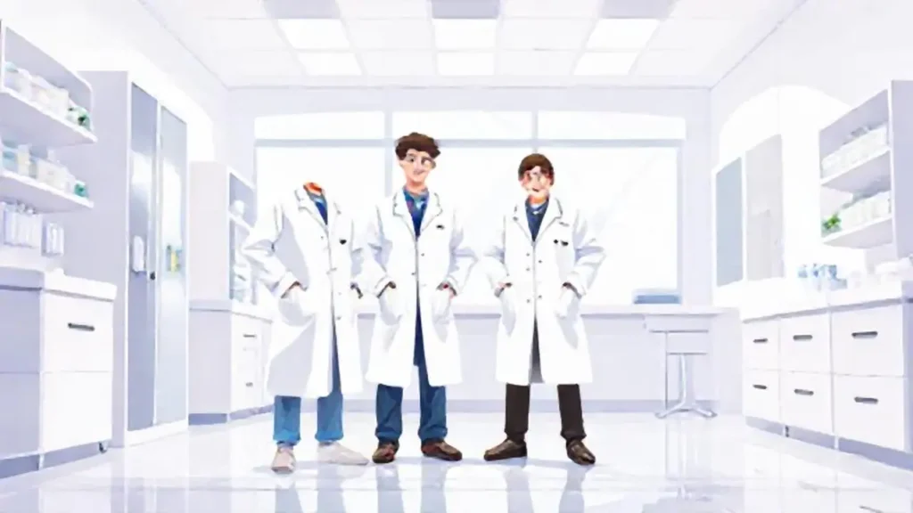 Un laboratorio blanco resplandeciente